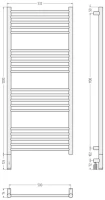 Полотенцесушитель электрический Сунержа Богема 3.1 00-6004-1250 130x55 см, подключение слева, без покрытия, лесенка