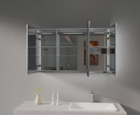 Зеркальный шкаф Esbano ES-3812D 120х70см для ванной с инфракрасным выключателем, с подогревом большой дверки, с крючком для фена, с LED-подсветкой корпуса и внутренней подсветкой двух отделов