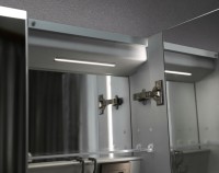 Зеркальный шкаф Esbano ES-3812D 120х70см для ванной с инфракрасным выключателем, с подогревом большой дверки, с крючком для фена, с LED-подсветкой корпуса и внутренней подсветкой двух отделов