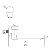 Излив Raglo R473.72.09 графит Излив Raglo R473.72.09 графит