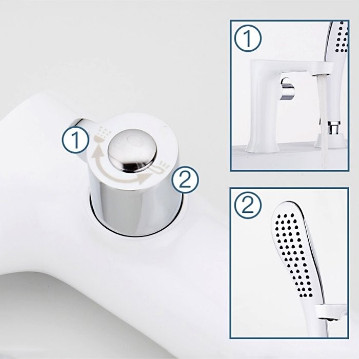 Смеситель на борт ванны Frap H34 F1134 белый, хром