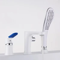 Смеситель на борт ванны Frap H34 F1134 белый, хром