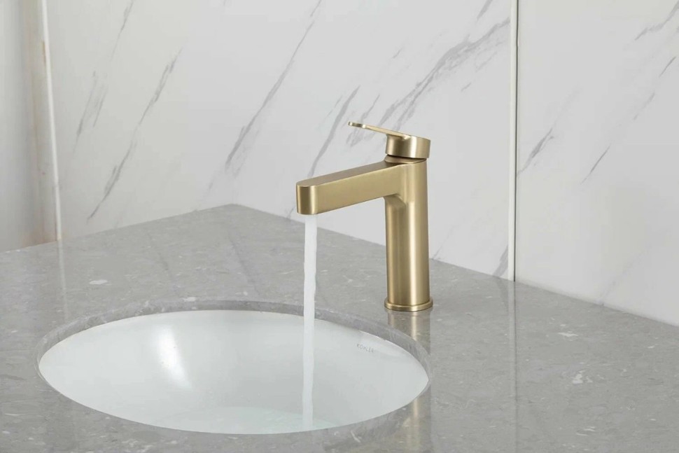 Смеситель для раковины Gappo G99-33 G1099-33 золотой сатин