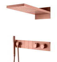 Душевой комплект Boheme Zodiac 133-CB термостат, С ВНУТРЕННЕЙ ЧАСТЬЮ, copper brushed