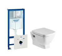 Комплект Унитаз подвесной Santek Нео 1WH302423 с микролифтом + Инсталляция Grohe Rapid SL 38775001 4 в 1 с кнопкой смыва