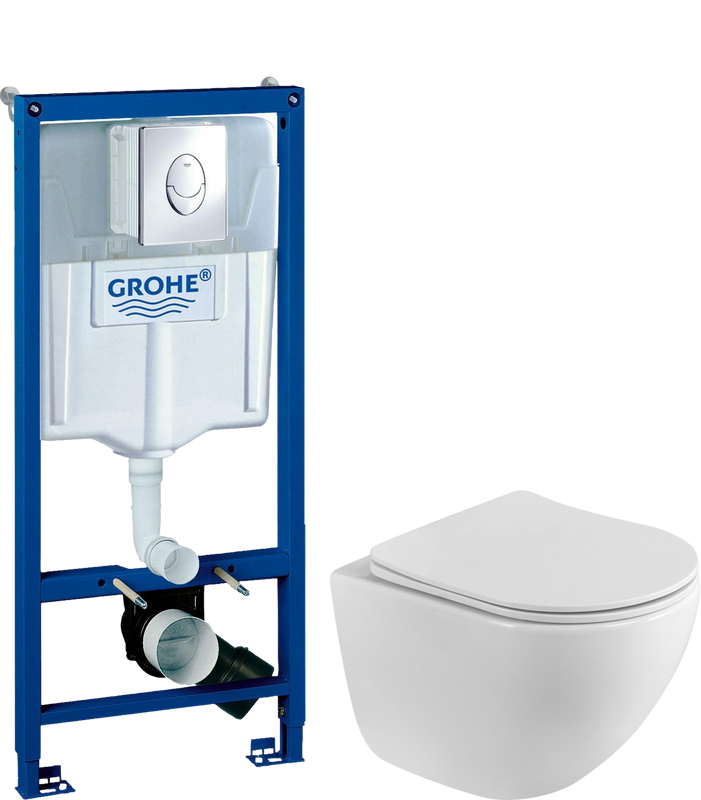 Комплект Унитаз подвесной BelBagno Libero BB11051CH-TOR/SC безободковый + Инсталляция Grohe Rapid SL 38721001 3 в 1 с кнопкой смыва