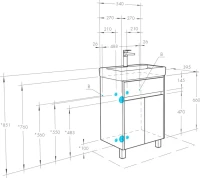Мебель для ванной комнаты AQUATON Верди PRO 60 Н ясень фабрик