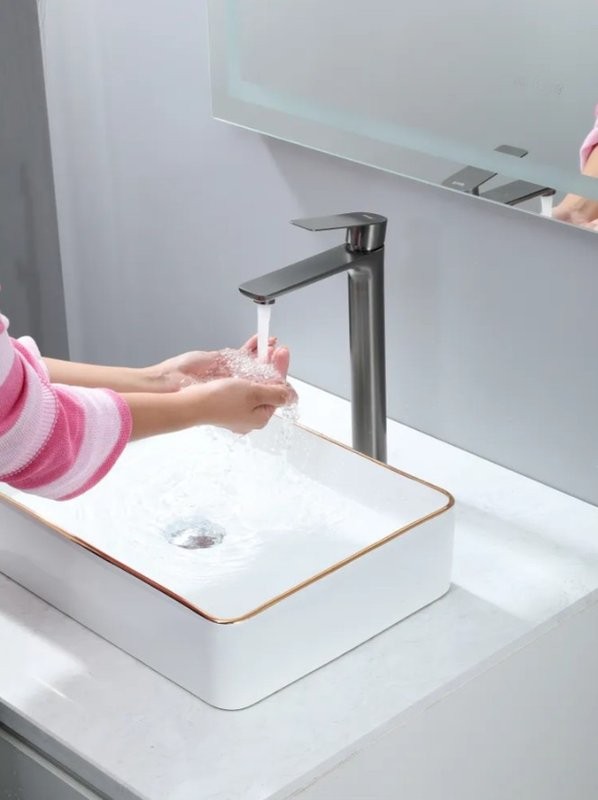 Смеситель для раковины Frap H806-9 F10806-29 оружейная сталь