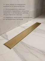Душевой трап (лоток) AltroBagno Livello AltroBagnoLivello071209BG 60 см, решетка матовое золото, под плитку