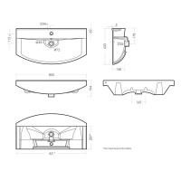 Тумба с раковиной Mixline Этьен 85 глянцевая белая, раковина Best 85