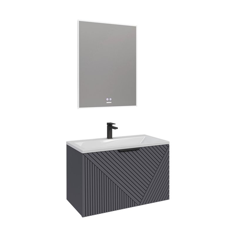 Тумба под раковину без столешницы Grossman Блисс 100 матовый графит