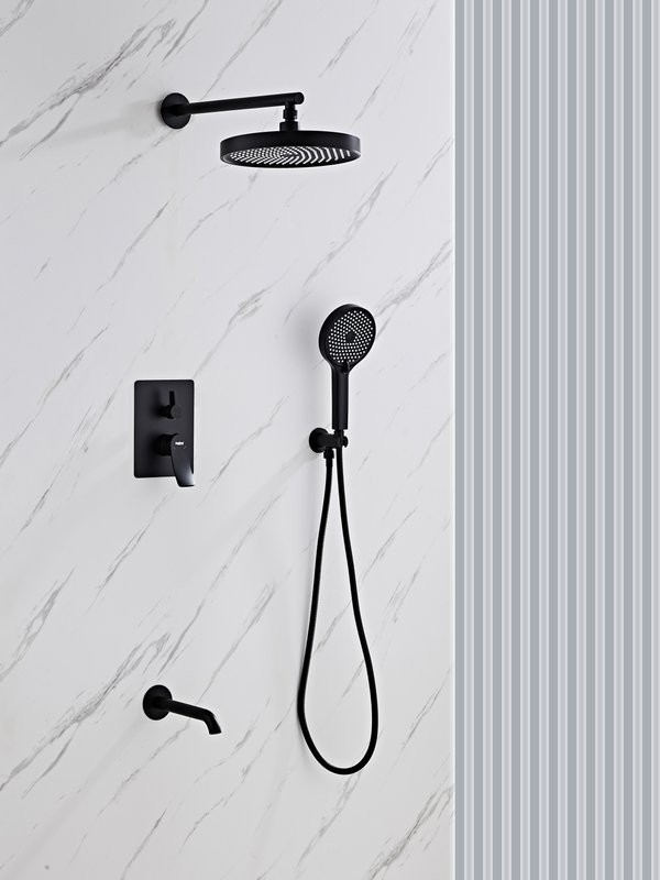 Душевой комплект Haiba HB80553-7 С ВНУТРЕННЕЙ ЧАСТЬЮ, черный