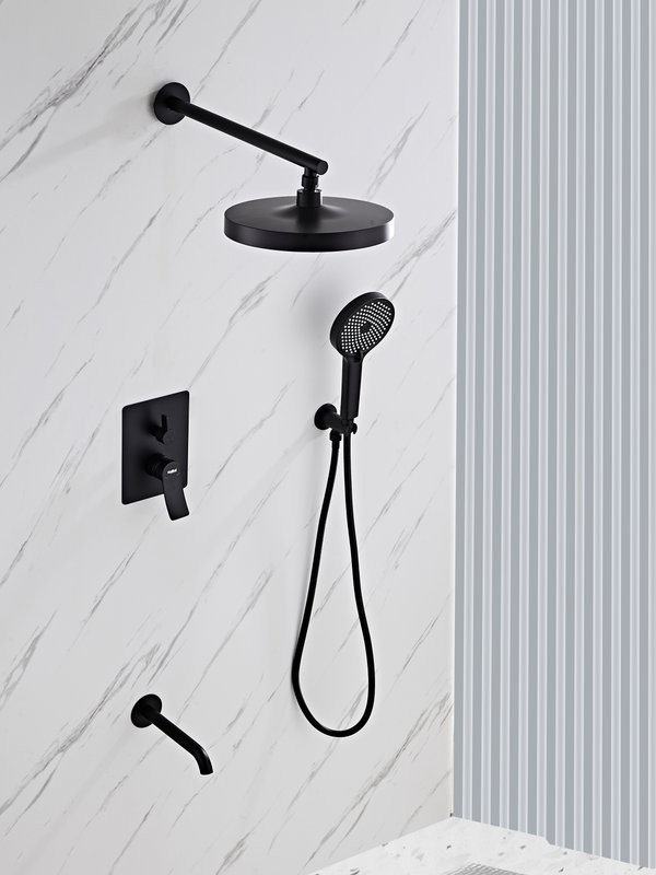 Душевой комплект Haiba HB80553-7 С ВНУТРЕННЕЙ ЧАСТЬЮ, черный