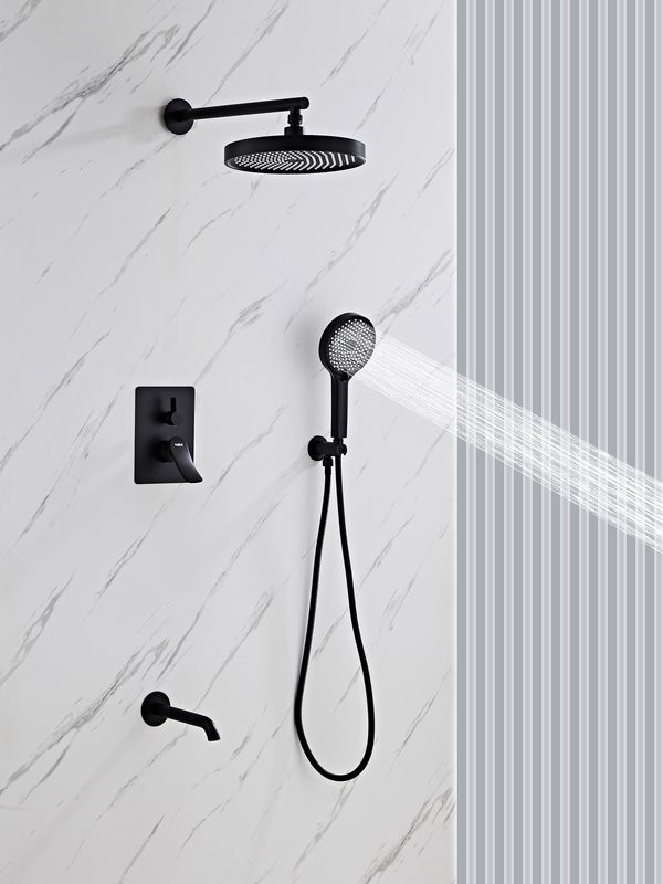 Душевой комплект Haiba HB80553-7 С ВНУТРЕННЕЙ ЧАСТЬЮ, черный