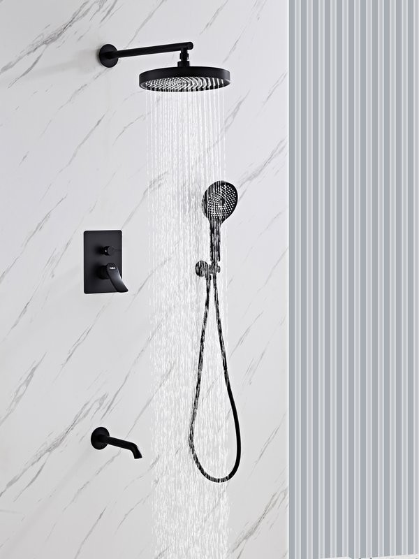 Душевой комплект Haiba HB80553-7 С ВНУТРЕННЕЙ ЧАСТЬЮ, черный