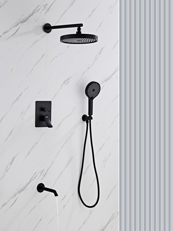 Душевой комплект Haiba HB80553-7 С ВНУТРЕННЕЙ ЧАСТЬЮ, черный