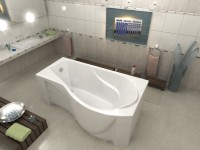 Акриловая ванна Bas Капри R 170x95 см, угловая, правая, пристенная, белая, асимметричная + ремкомплект Good Door