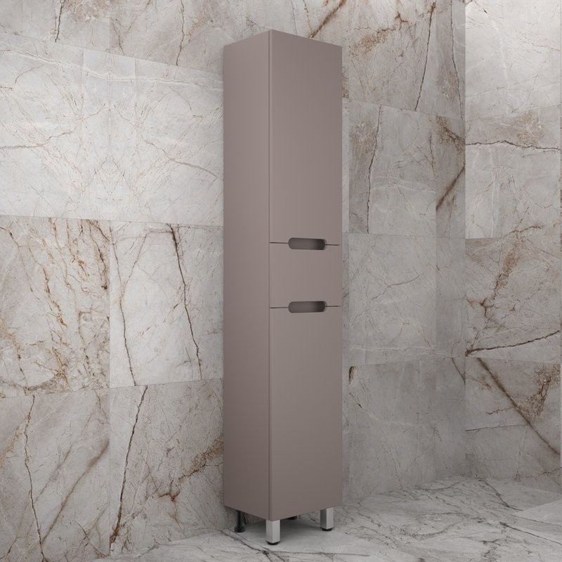 Шкаф-пенал для ванной Style Line Матис 36 Plus напольный, тауп темный