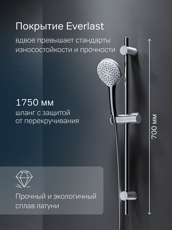 Душевой гарнитур AM.PM Gem F0190000 хром