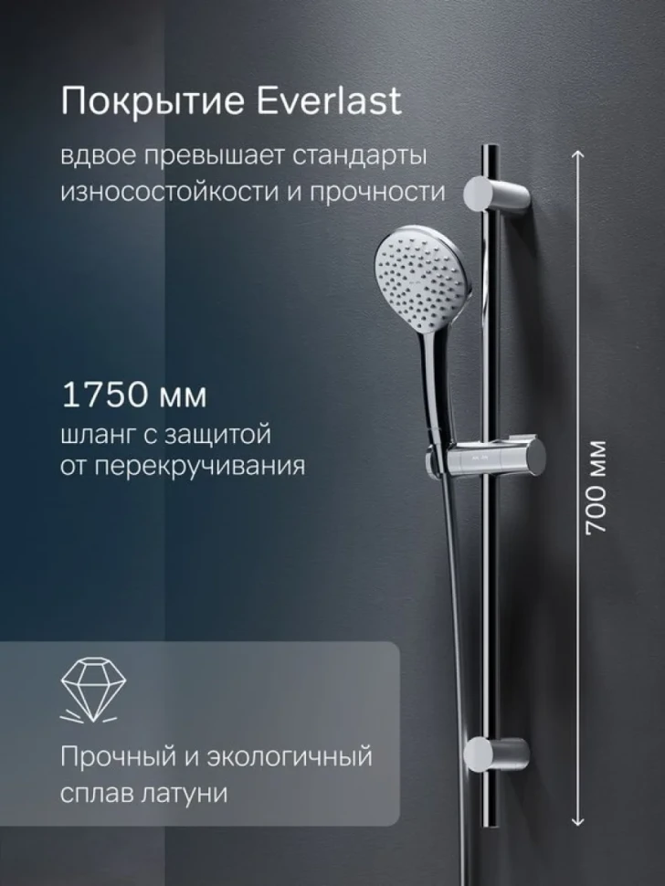 Душевой гарнитур AM.PM Gem F0190000 хром