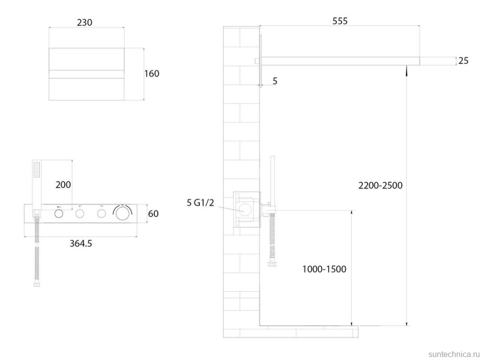 Душевой комплект Abber Rund AF8752SP С ВНУТРЕННЕЙ ЧАСТЬЮ, сатин