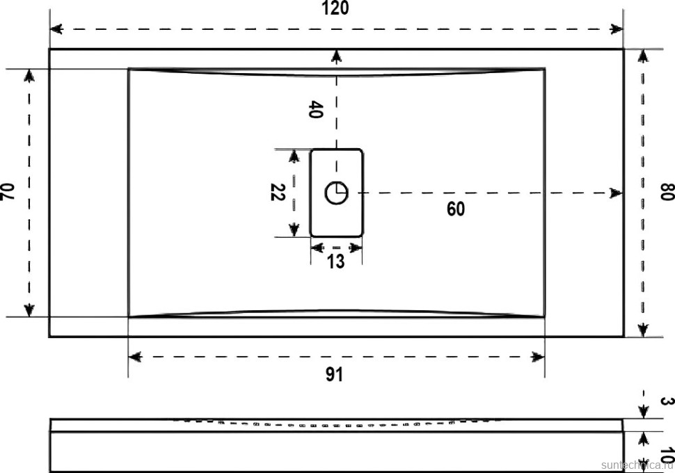 Поддон для душа Good Door Flow 120x80, с сифоном