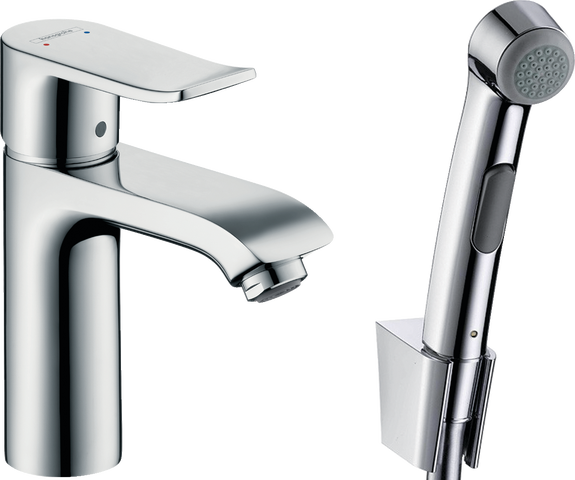 Смеситель для раковины Hansgrohe Metris 31285000 для раковины с гигиеническим душем