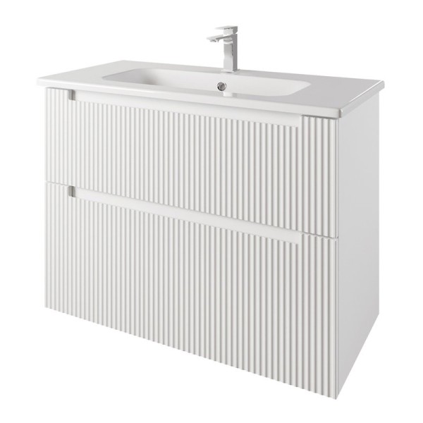 Тумба с раковиной Dreja Euphoria 100 матовая белая