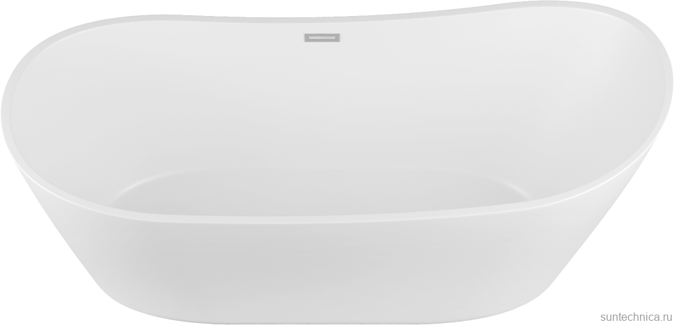 Акриловая ванна Grossman Galaxy GR-2102M 170x75 см, отдельностоящая, белая матовая, овальная, со сливом-переливом, с донным клапаном