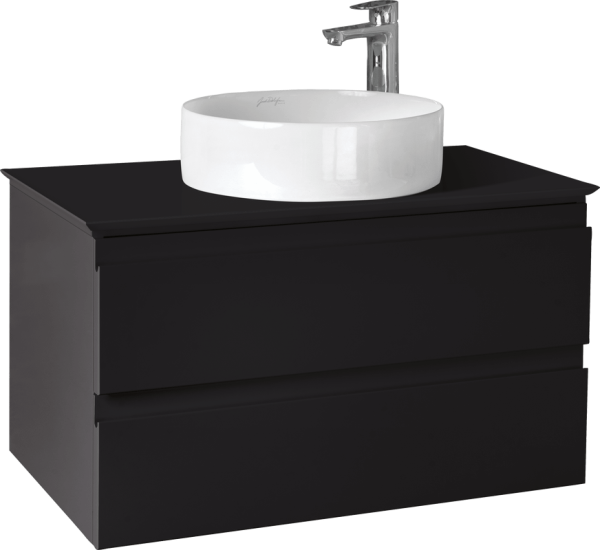 Тумба с раковиной Jacob Delafon Madeleine 80 черный матовый с подсветкой