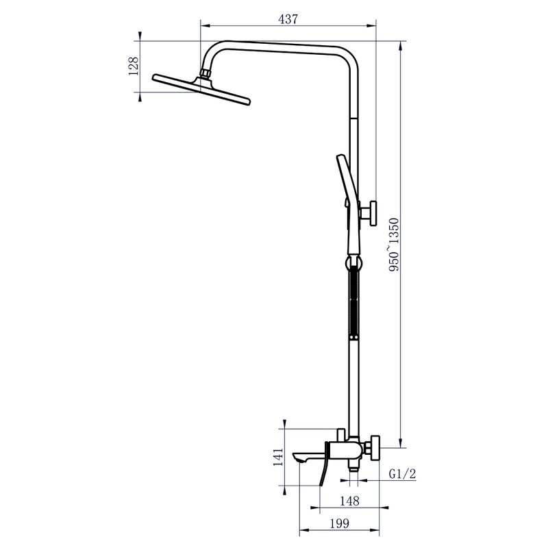 Душевая стойка AZARIO Escaro AZ-K2374MG золото матовое