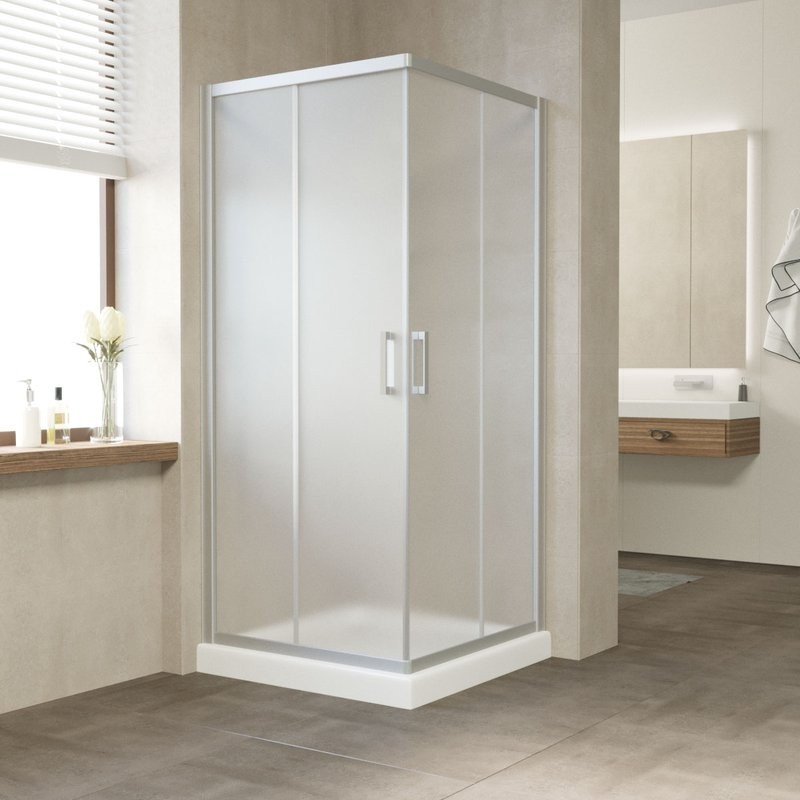 Душевой уголок Vegas Glass Za Novo ZA NOVO 120 07 10 профиль хром матовый, стекло сатин матовый