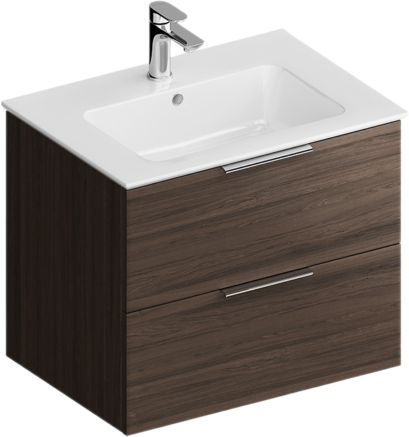 Тумба с раковиной KERAMA MARAZZI Piano Forte 65 подвесная, дымчатый вяз