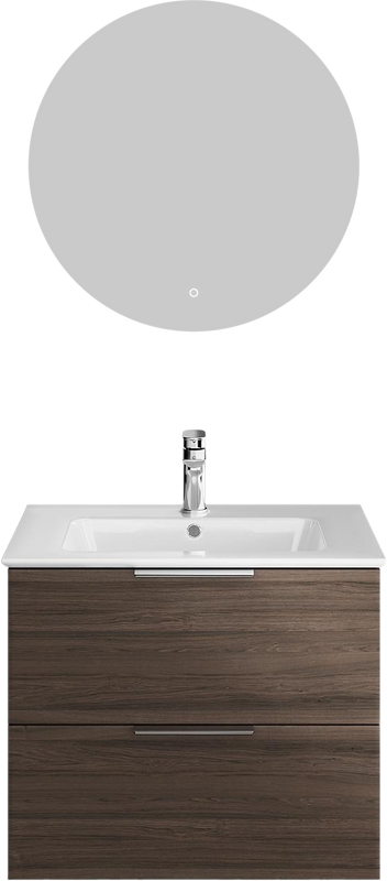 Тумба с раковиной KERAMA MARAZZI Piano Forte 65 подвесная, дымчатый вяз