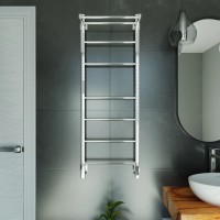 Полотенцесушитель электрический Grota Alto 430х1200 NP EL 120x45 см, подключение справа, слева, скрытое подключение справа, глянцевый хром, лесенка, с полкой