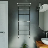 Полотенцесушитель электрический Grota Alto 430х1200 NP EL 120x45 см, подключение справа, слева, скрытое подключение справа, глянцевый хром, лесенка, с полкой