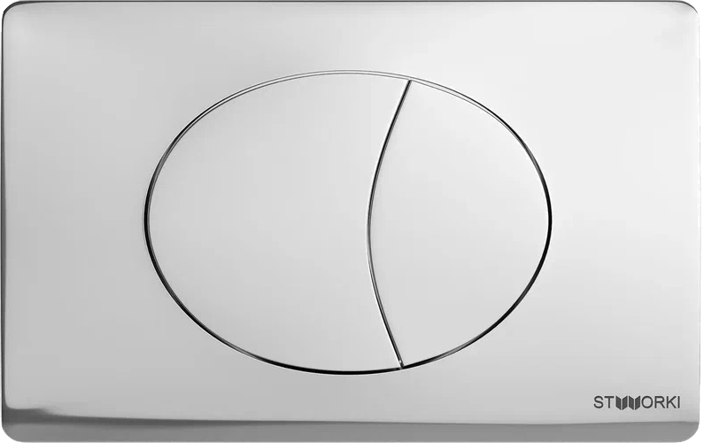 Кнопка смыва для унитаза STWORKI 230822 пластик, цвет глянцевый хром