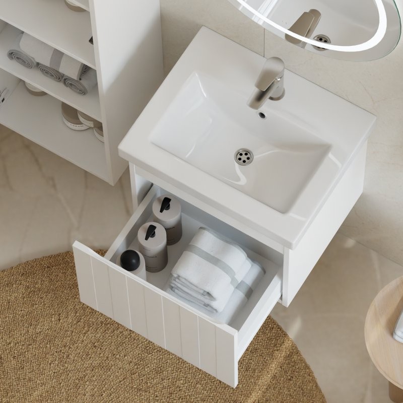 Мебель для ванной комнаты Vigo Finlay 50 подвесная, 1 ящик, матовая белая