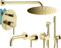 Комплект для ванной Plumberia Selection Ixo KITZXO18OR210 С ВНУТРЕННЕЙ ЧАСТЬЮ, золото 24к