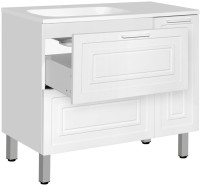 Тумба с раковиной Style Line Альба 90 Люкс L, с бельевой корзиной