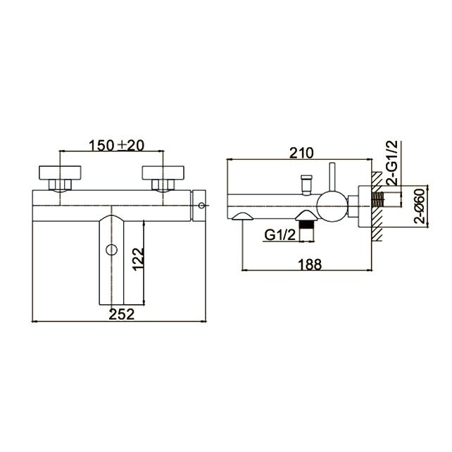 Смеситель для ванны с душем Caprigo Don 53-011-BRG матовое золото