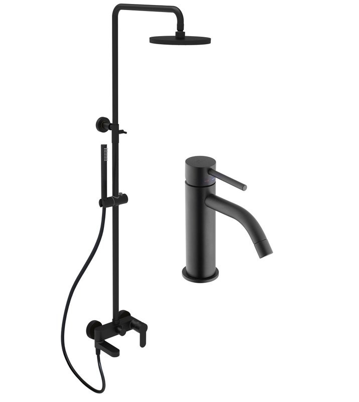 Комплект для ванной Paffoni Light KITCOL632NO71 черный матовый