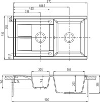 Мойка кухонная AQUATON Делия 87 графит