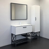 Зеркало Comforty Бредфорд 90 серый графит