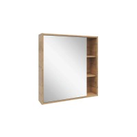 Мебель для ванной комнаты SanStar Модена 70 напольная, глянцевая белая, дуб вотан, раковина Миранда 70