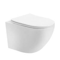 Унитаз подвесной Abber Bequem AC1100T безободковый, с микролифтом, белый