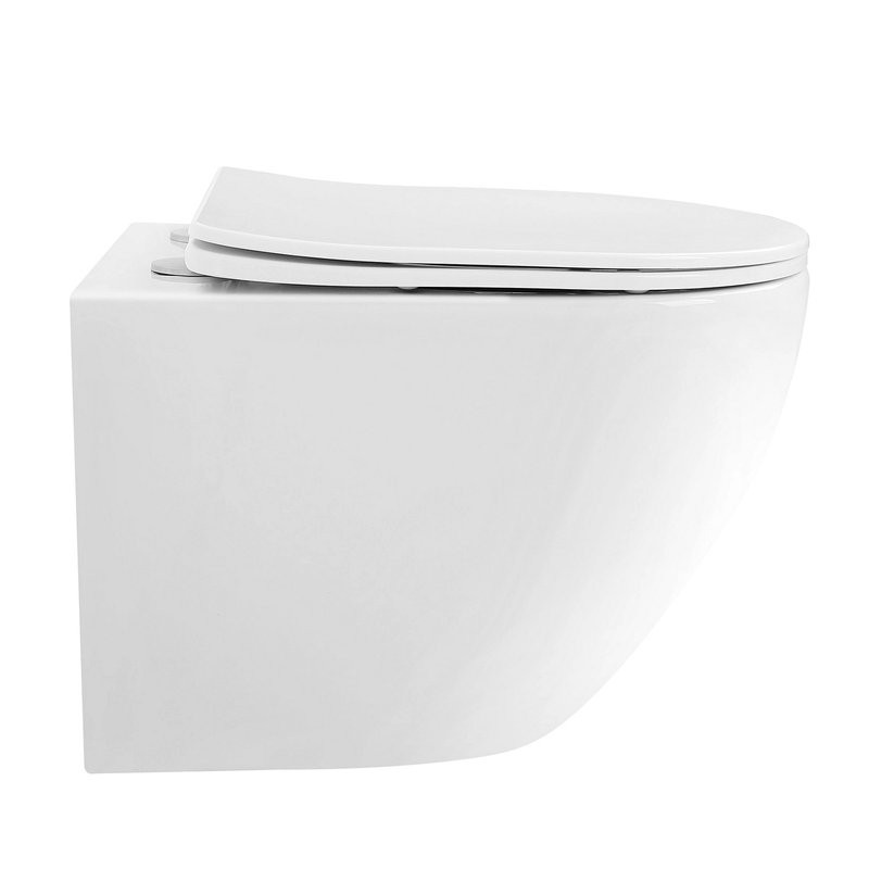 Унитаз подвесной Abber Bequem AC1100T безободковый, с микролифтом, белый