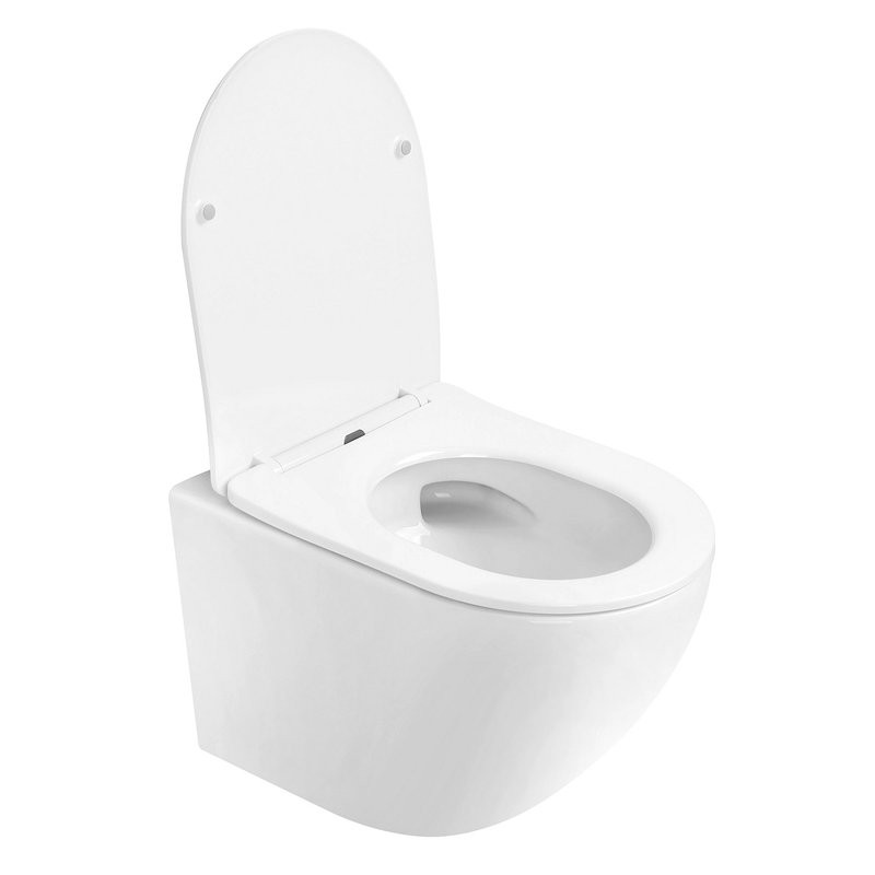 Унитаз подвесной Abber Bequem AC1100T безободковый, с микролифтом, белый