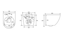 Унитаз подвесной Abber Bequem AC1100T безободковый, с микролифтом, белый