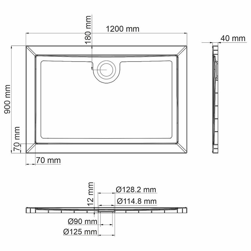 Поддон для душа Wasserkraft Salm 27T 120х90